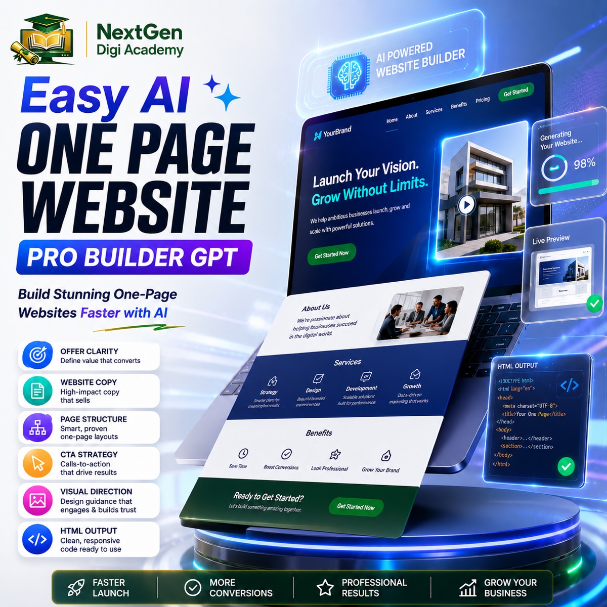 Easy AI One Page Website Pro Builder GPT